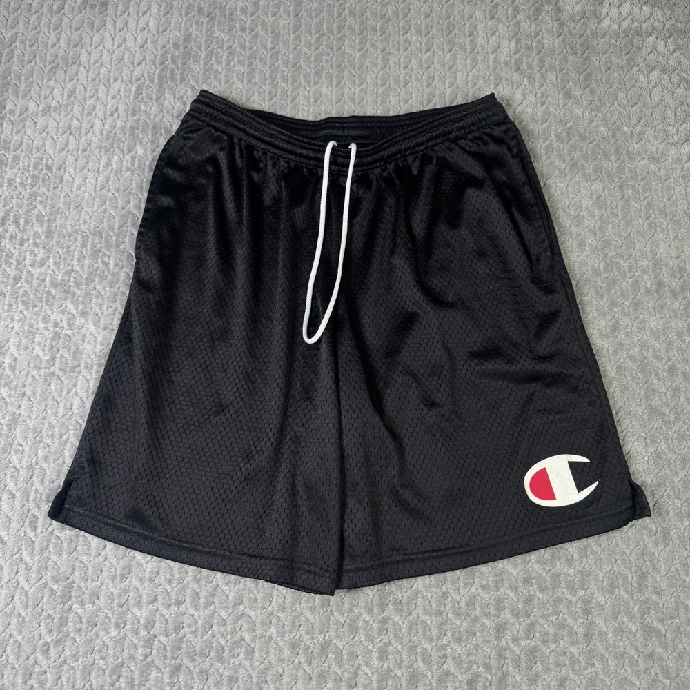 Champion Mens Black Mesh Basketball Shorts Medium 81622G Athletic Gym Training